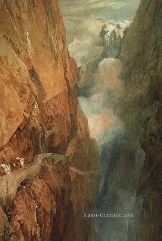 Die Passage des St Gothard 1804 romantische Turner Ölgemälde